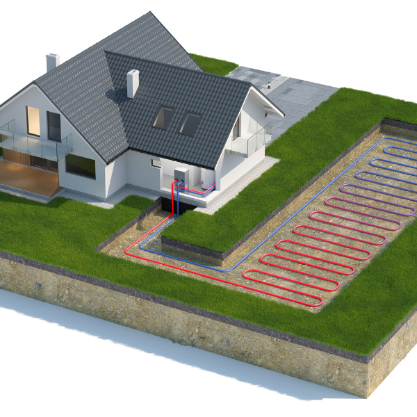 Ground Source Heat Pump 3D Rendering